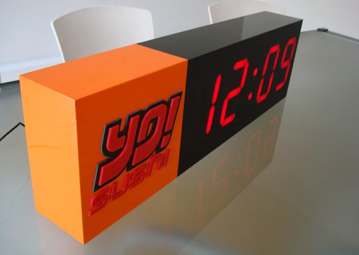 Yo! Sushi - Bespoke acrylic LED clock